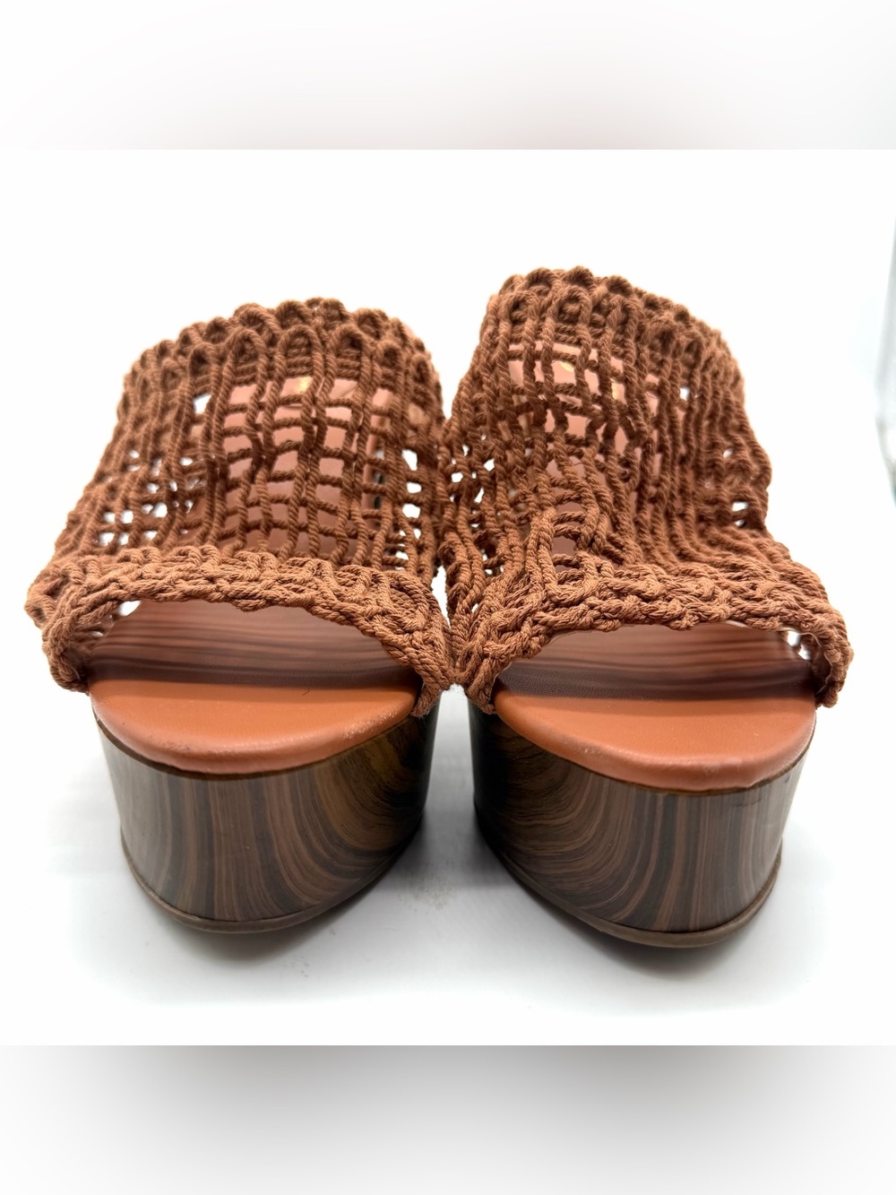 Jessica Simpson Sandal Womens 9.5 M Shelbie Platform Heels Brown Woven Casual - Picture 5 of 11